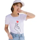 China Factory Wholesale Printing T Shirts Cotton Womens Preppy Style Clothing Casual Summer Lady T Shirt Top