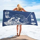Beach Square Beach Trendy Beach Towel Blue Printing Microfiber Square Summer Custom Printing Beach Towel
