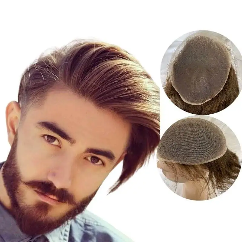 Fashion Toupee For Men,Real Human Hair All French Lace Hair Replacement  System - Buy Men Toupee,Mlace 100% Human Remy Hair Toupee Men's Wig,Lace  Hair Toupee Product on 