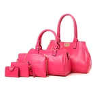 Leather Fashion Hand Bag Bags Pu Leather Fashion Lady Hand Bag Set 5pcs Women Sling Bag Custom Clutch Tote Bags Wholesale
