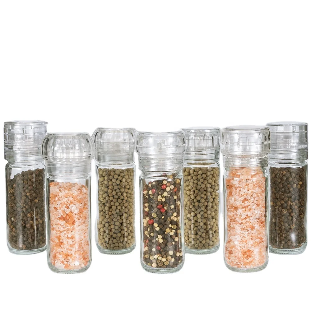 spice bottles with grinder caps