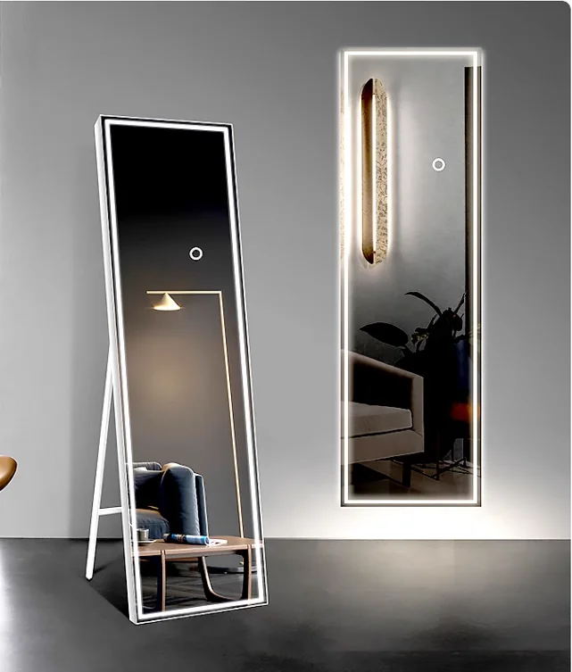 product best selling special decorative lighting full length mirror home big wall tall floor mirror led full length mirror496-0