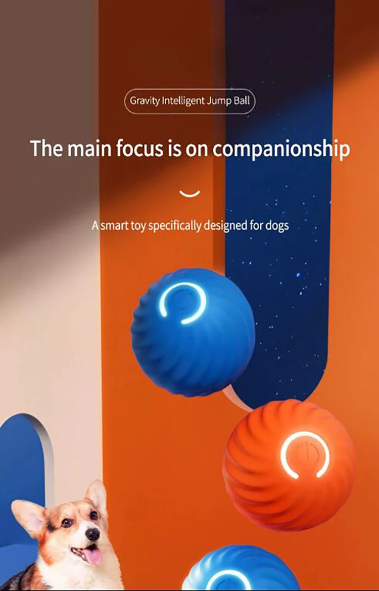 Smart Dog Toy Ball Electronic Interactive Cat Toy Moving Ball Automatic Jump Roll Ball For Puppy
