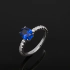 Gemstone Silver Silver Fashion Blue Sapphire Ring Cubic Zirconia Gemstone 925 Sterling Silver Engagement Ring