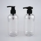 Spray Bottle Lotion Bottle High Quality 280ml Boston Round Clear PET Plastic Gloden Lotion Spray Bottle