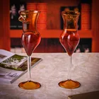 Red Goblet Glass Cup Professional Manufacture Cheap New Type Color Beauty Red Goblet Glass Wine Cup