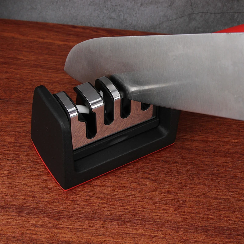 Kitchen Knife Sharpener Three-stage Sharpener Lightweight Fast and Non-slip Manual Sharpening Tool Kitchen Accessories