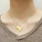 Brazil Brazil Map Series Stainless Steel 18K Gold Plated Brazil Country Map Necklace For Women