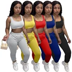 Clothes 2 Piece Pants Sets Women Crop Tops Joggers Set Summer Sports Casual Tracksuits Clothes 2021