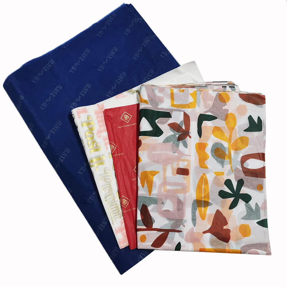 Custom Stylish Printed Packaging and Promotion Tissue Paper Wrapping T-shirt Tissue Paper details