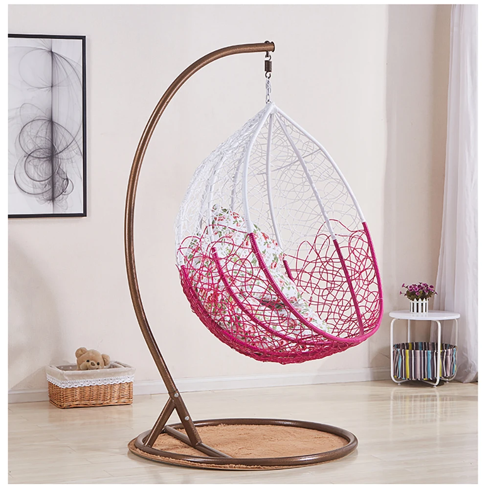 product nu deco hot sale modern durable rattan egg chair outdoor swing with metal frame egg shaped garden chair-1
