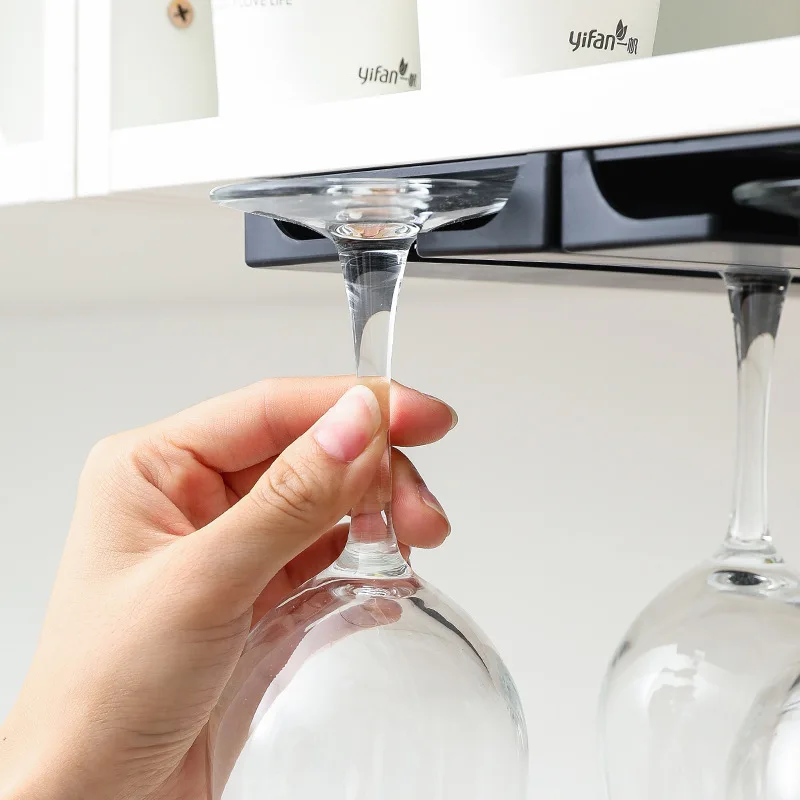 Kitchen Punch-free Hanging Wine Glass Holder Goblet Glass Hanger Storage Rack