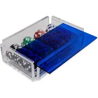 Poker Hand Made Acrylic Poker Chips Boxes With Color Covers Wholesale Lucite Case For Storage Poker Chips