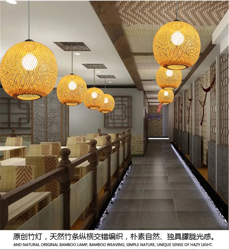 Janpanese interior designer fancy light for home bamboo lamp shades modern craft hanging pendant light