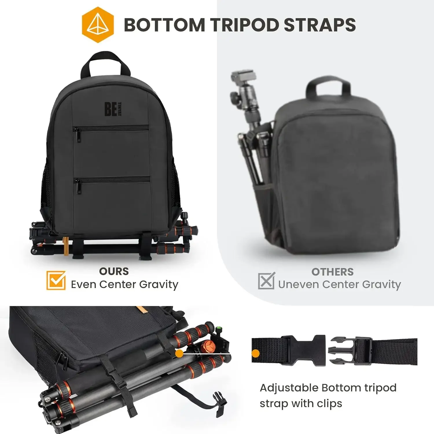 TINYAT Factory Customizable logo SLR Camera Backpack Waterproof  Professional Camera Backpack Bag supplier