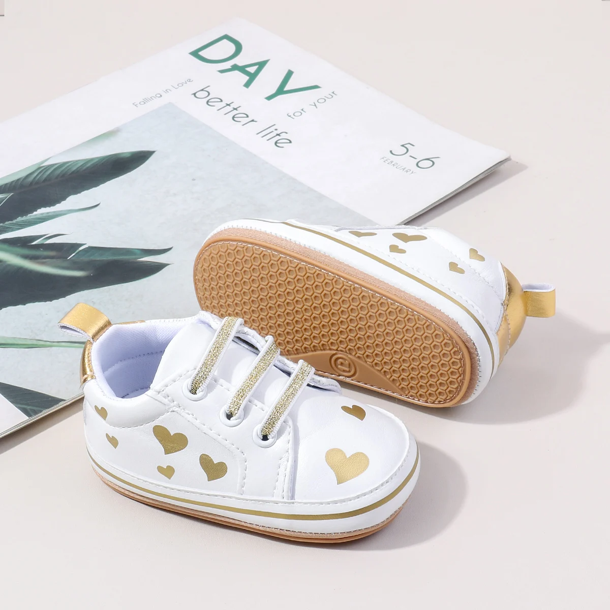 White PU Baby Girl Sport Shoes Breathable Anti-Slippery Fashion Trend for Toddler Spring Autumn Seasons details