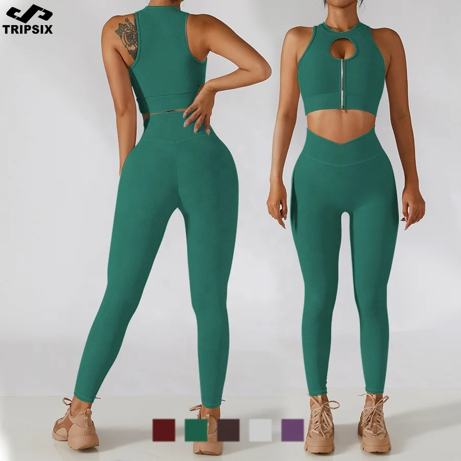 Women Leggings Pant And Bra Sportswear Sets 4 Piece Yoga Outfit Gym Fitness Sets For Women