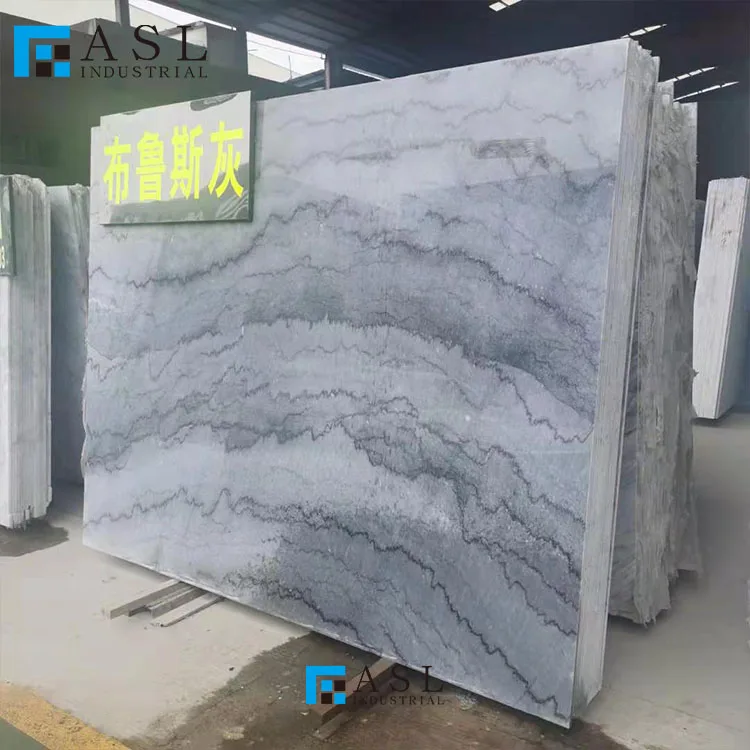 Factory low price bruce grey marble slab silver marble