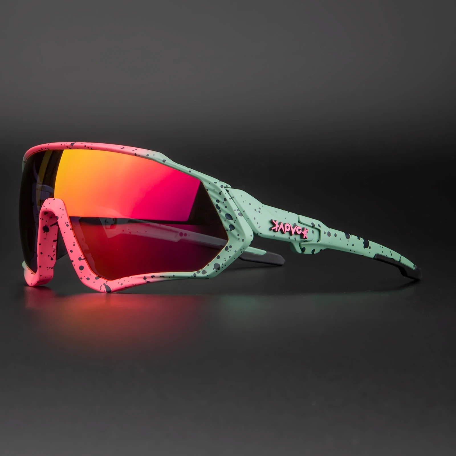 Free 5Lens KAPVOE Cycling Sunglasses Polarized Sport Eyeware Bicycle Bike Goggle 