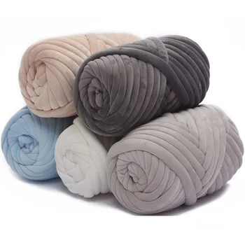 Arm knitting yarn for chunky yarn blanket,soft washable tube bulky giant yarn for weave craft crochet pet house 250g 2cm