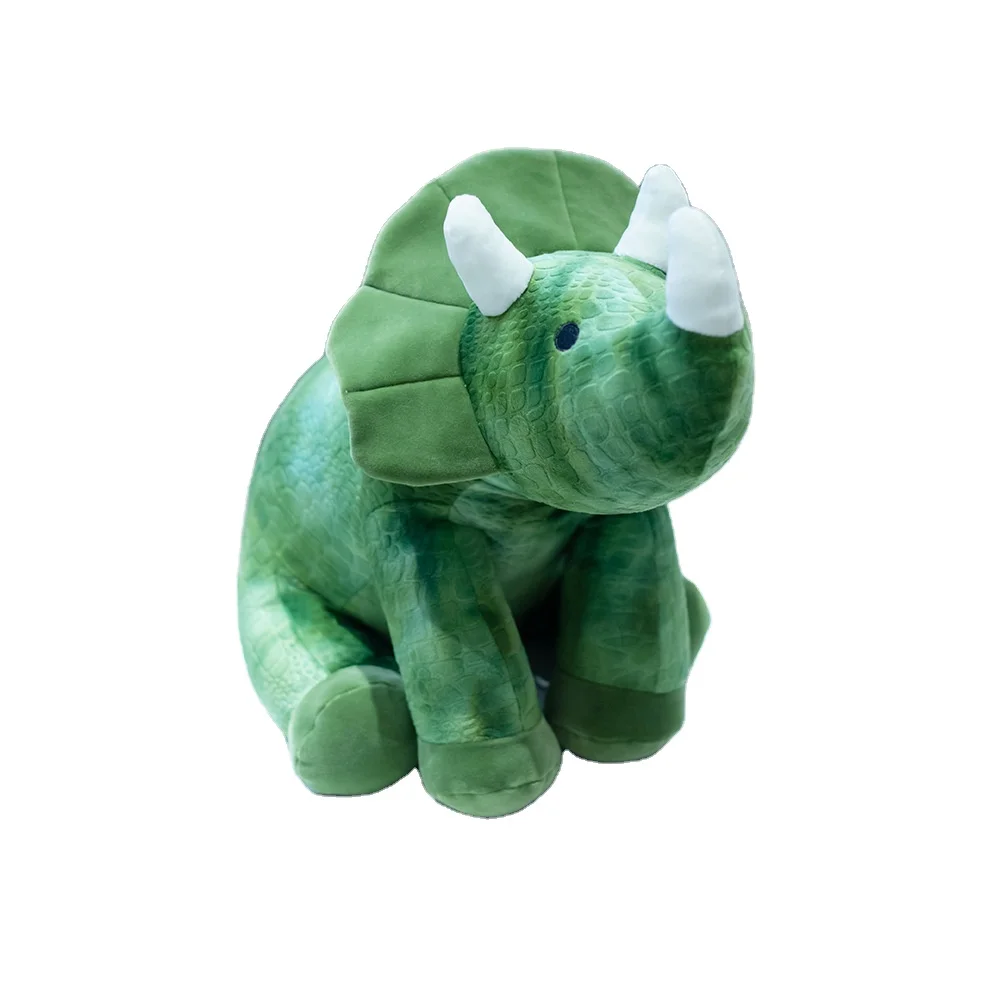 triceratops stuffed animal green