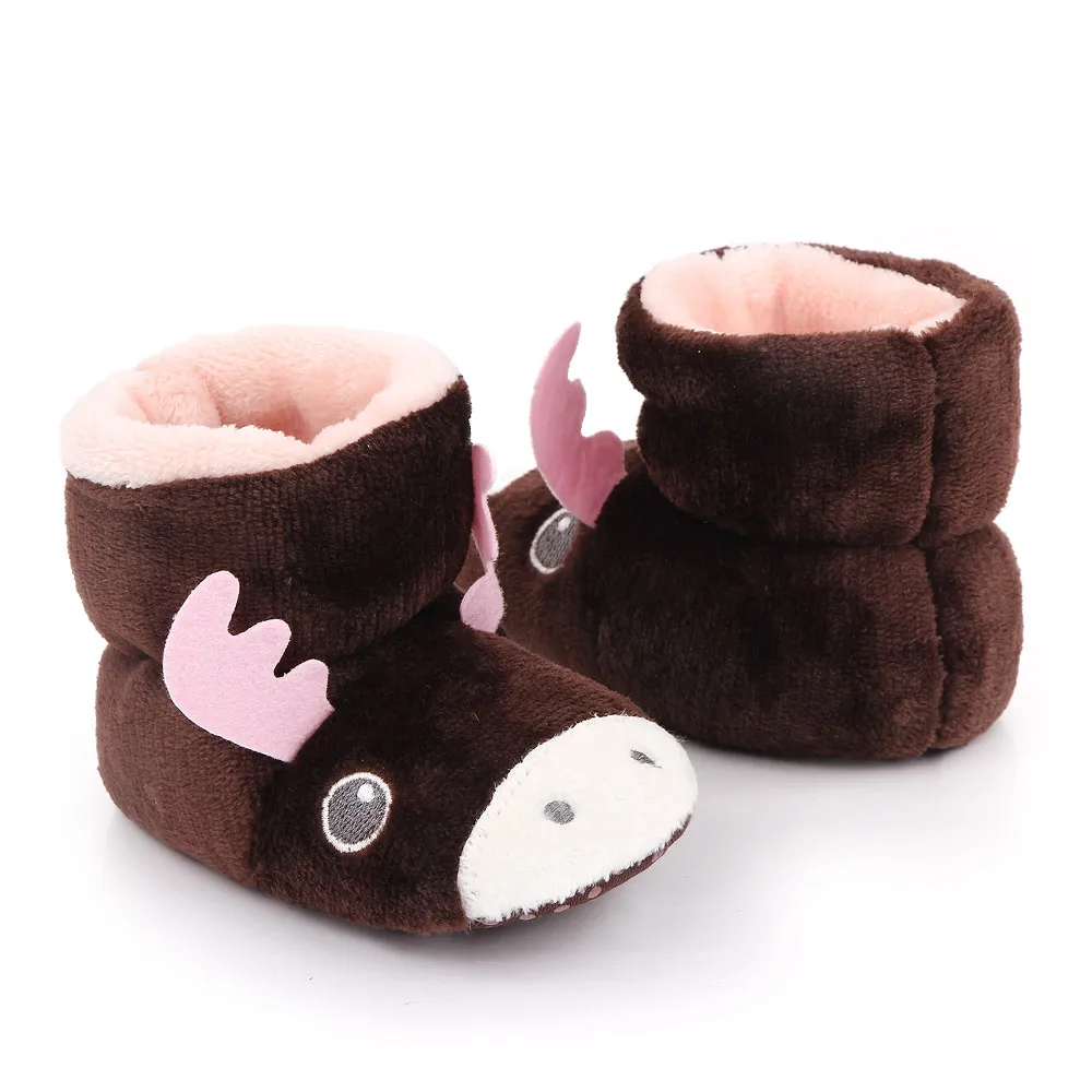 Soft Soled Baby Shoes for Autumn and Winter Cute Cartoon Furry Animals Warm Cotton Boots details