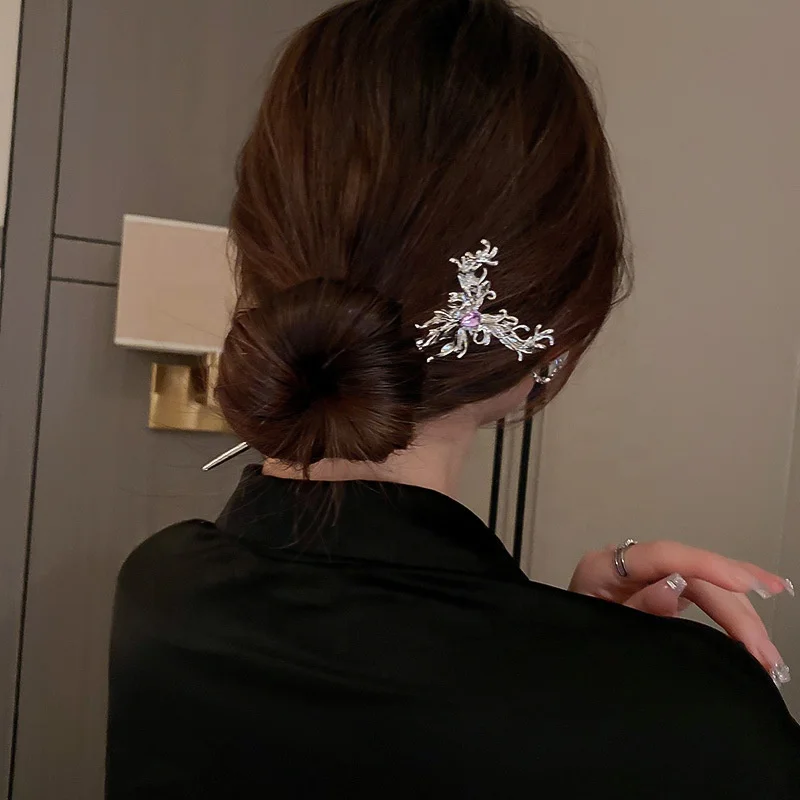 New Arrival Chinese Hairpin Hair Stick Retro Butterfly Design With Black  Rhinestone For Fashion Woman Back Bun Decoration - Buy New Style Butterfly  Design Black Rhinestone Hair Stick Hairpin Decoration In Alloy