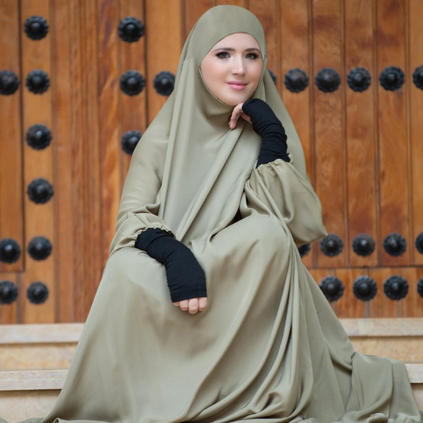 Muslim Fashion Girls Prayer Dress Hijab 