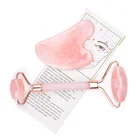 Rose Quartz Roller 2021 Trending Products Wholesale Noise Free Face Massager Rose Quartz Roller Jade Facial Roller