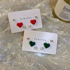 Design Red Earrings Fashion 2021 New Design Vintage Red Heart Shape Earrings