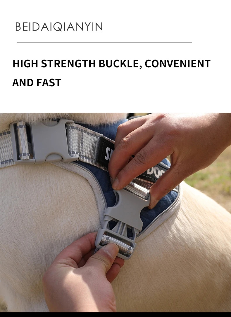 Hot Sale Adjustable No Pull Harness Comfortable Easy Clean Reflective Sturdy Nylon Pvc Dog Vest Harness manufacture