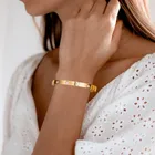Gold Bangles KB4 Luxury Adjustable Gold Pearl Love Charm Bracelet Bangles Jewelry Women