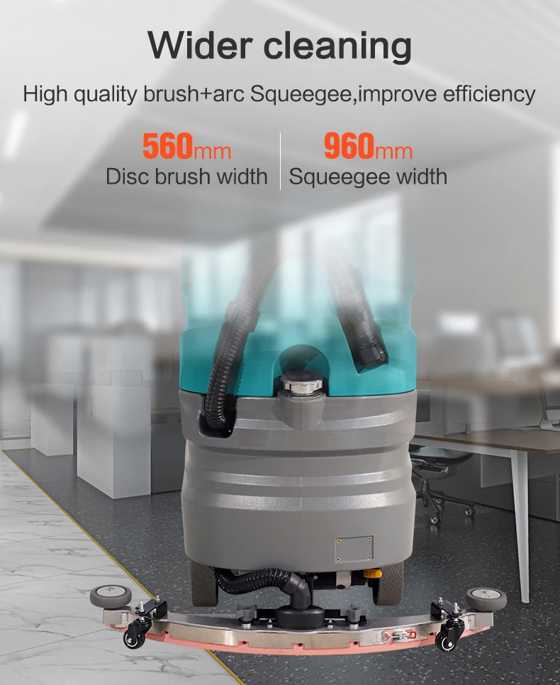 Warehouse Tile Floor Cleaner Industrial Ride-on Floor Scrubber Dryer Machine