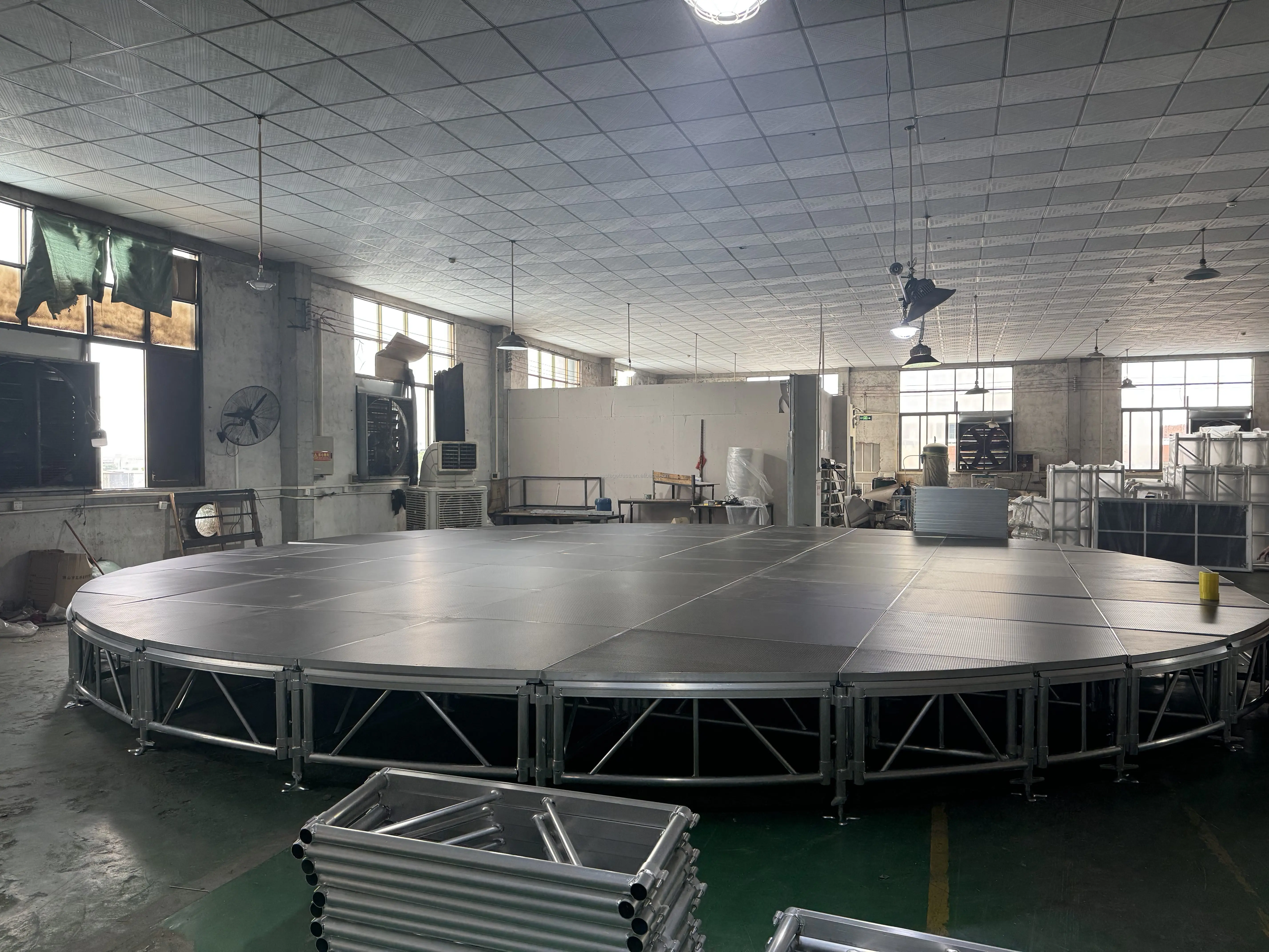 product 10m round stage aluminum  assembly stage platform adjustable height wooden stage for event concert show wedding party-2