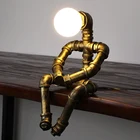 Lamp Led Light Led Water Pipe Robot Retro Table Lamp Creative Iron Tube Edison LED Table Light