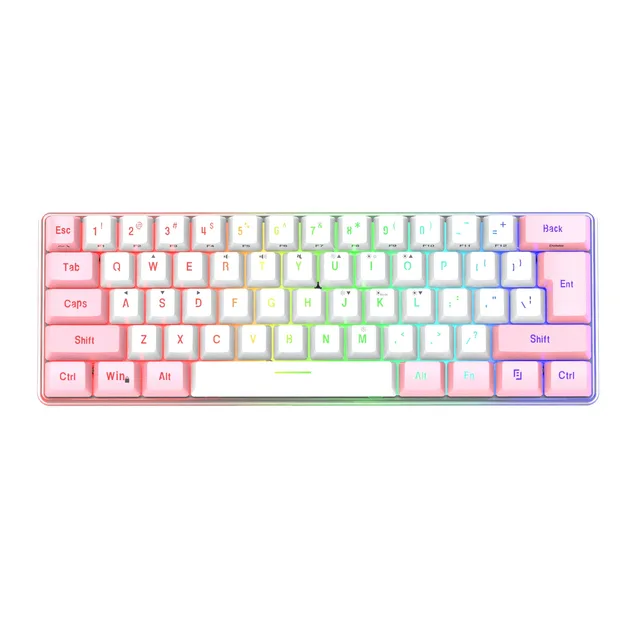 mini keyboard usb wired 61 keys ABS Keycaps RGB gaming keyboard