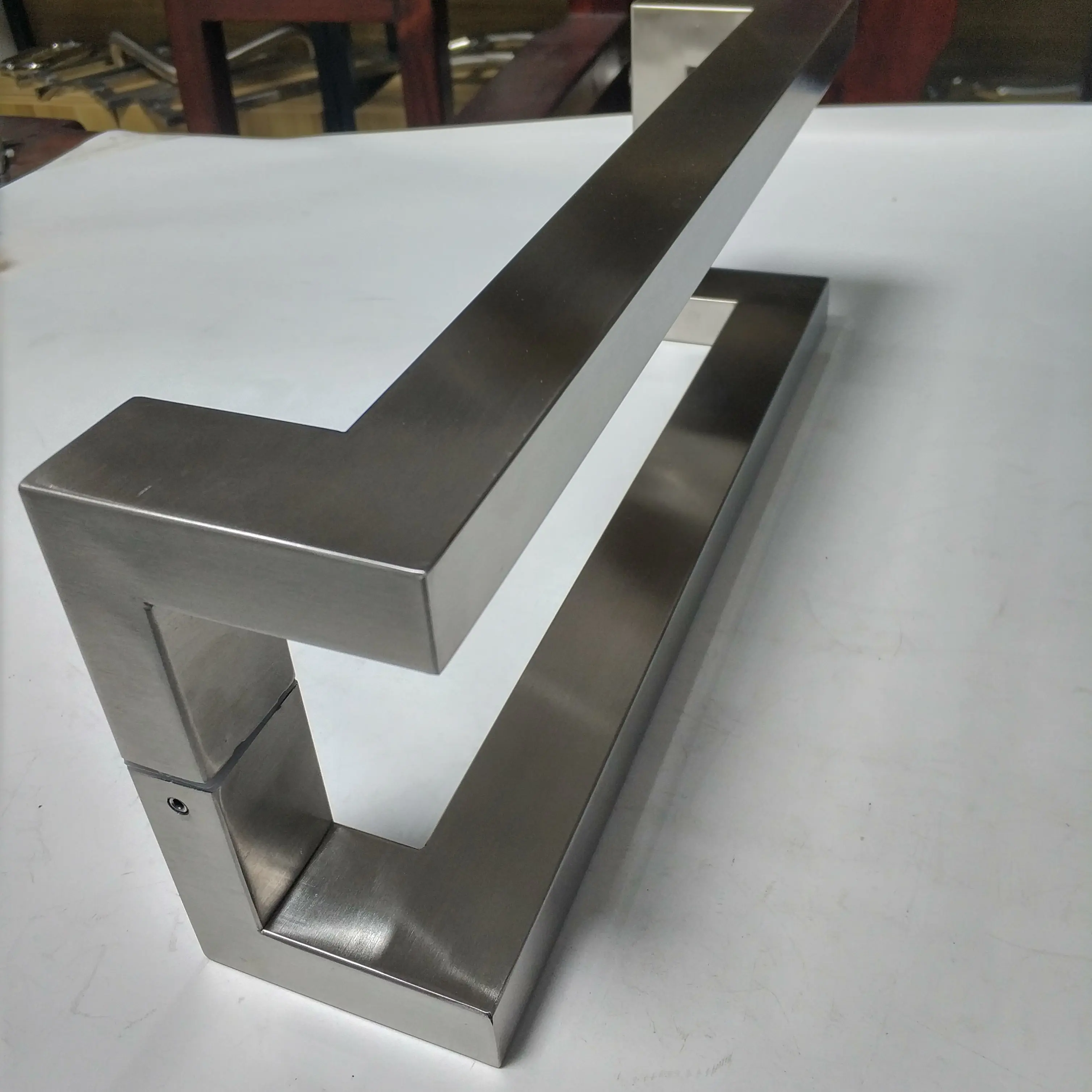 Stainless Steel Interior Door Handle Glass Double Pull Handles Classic Square Door Handle