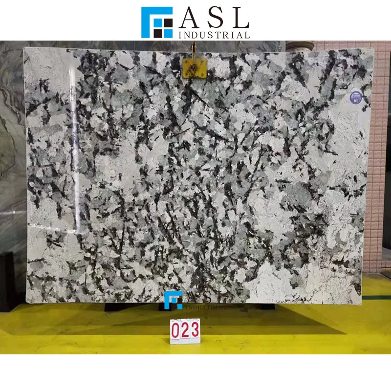 Brazilian stone exquisite white quartzite and ceramic tile wall kitchen countertop project for sale