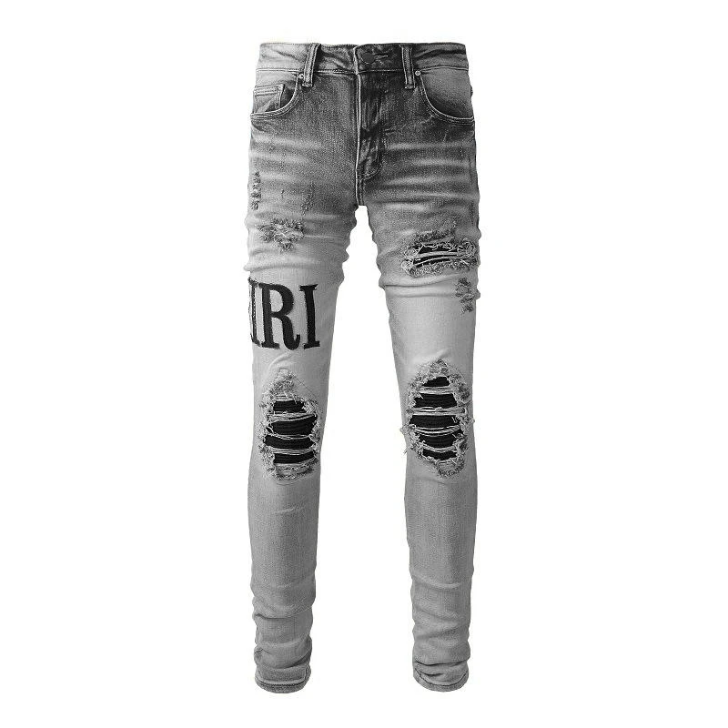 SSY New Styles Denim Jeans in Stocks Famous Brand Designer Trend Denim Pants Cowboy Close-fitting Denim Pants supplier