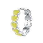 Hoop Women Hoop Earrings Colorful Heart Rainbow Tiny Hoop Design Enamel 925 Sterling Silver Earrings For Girls