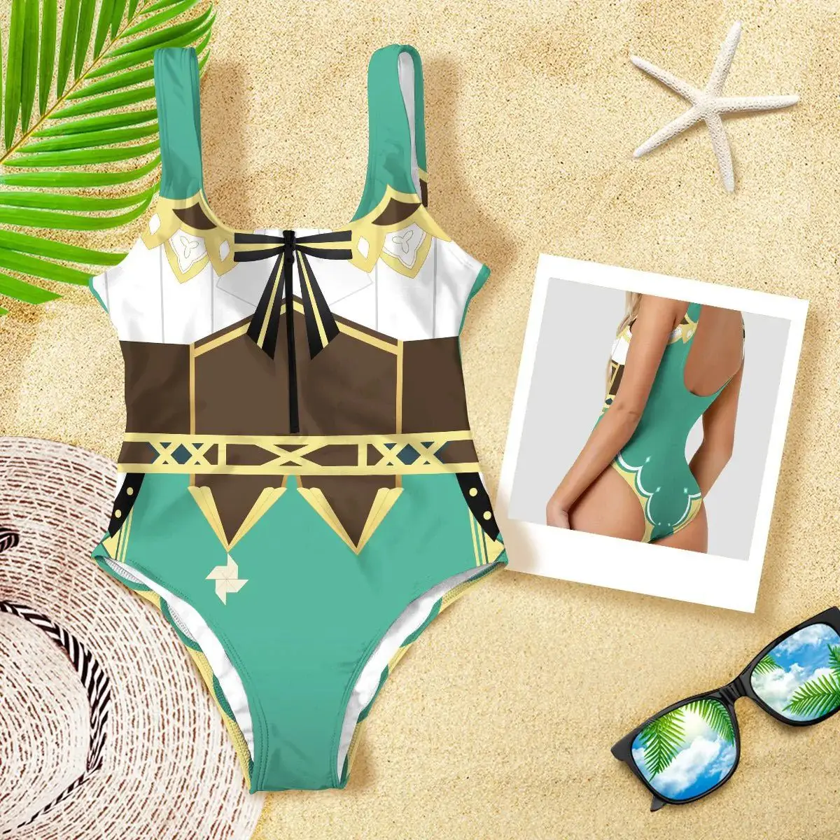 Anime Genshin Impact Swimsuit Bikini One Piece Women Venti Hutao Mona