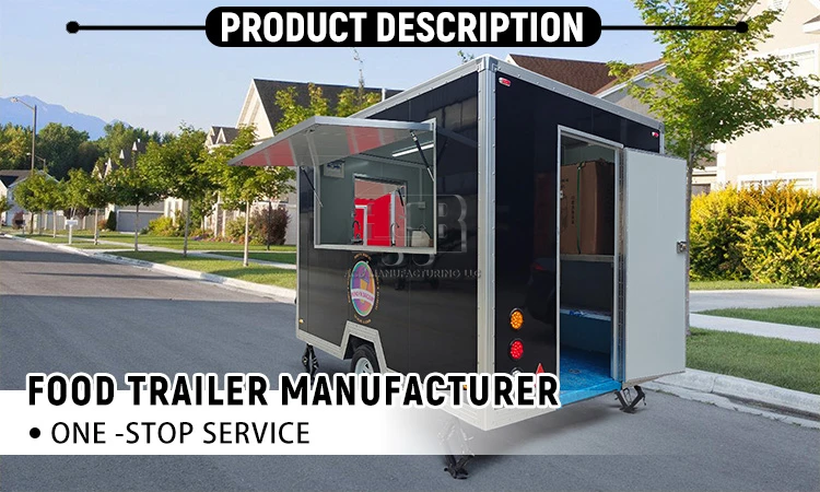 7X11' Commercial Food Van Concession Street Mobile Food Truck Cart Fast Food Trailer For Sale Usa Europe Australia