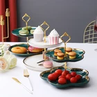 Tray Ceramic Iron Art Multi-layer String Plate European Dessert Table Party Dessert Candy Plate Creative Fruit Serving Tray