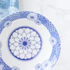 Flower Round Bowl Bowls Blue Flower Pattern Round Bowl Restaurant Dining Table Ware Ceramic Bowl With Pattern