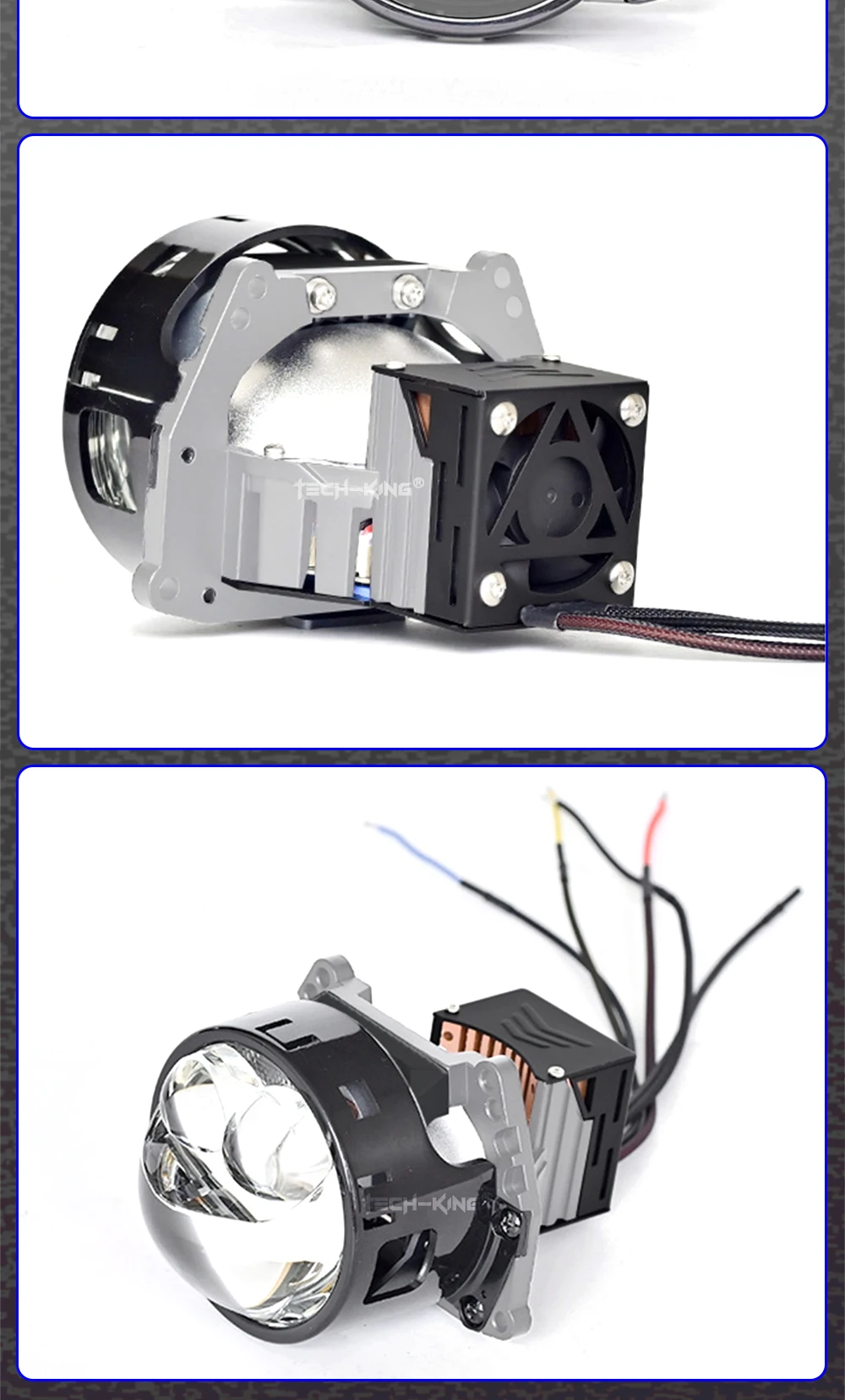 New 80W Universal 3.0 inch Bi LED Dual Laser LED Headlight for Car LED Projector LED Lamp Car accessories for auto headlight