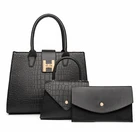 Leather Bag Classic Genuine Crocodile Embossed Leather Organ Shoulder Bag Handbag Set