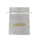 Bag Custom Sizes Printing Logo White Organza Drawstring Bag Jewelry Bag