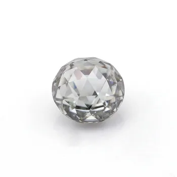 Redoors wholesale 0.5ct double-faced rose cut round shape french grey moissanite diamond as jewelry for bijoux making