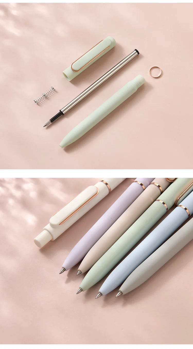 Customizable 0.5mm High Color Value Morandi Press Signature Gels Pens for Business Office Cute Printable Logo Writing Plastic