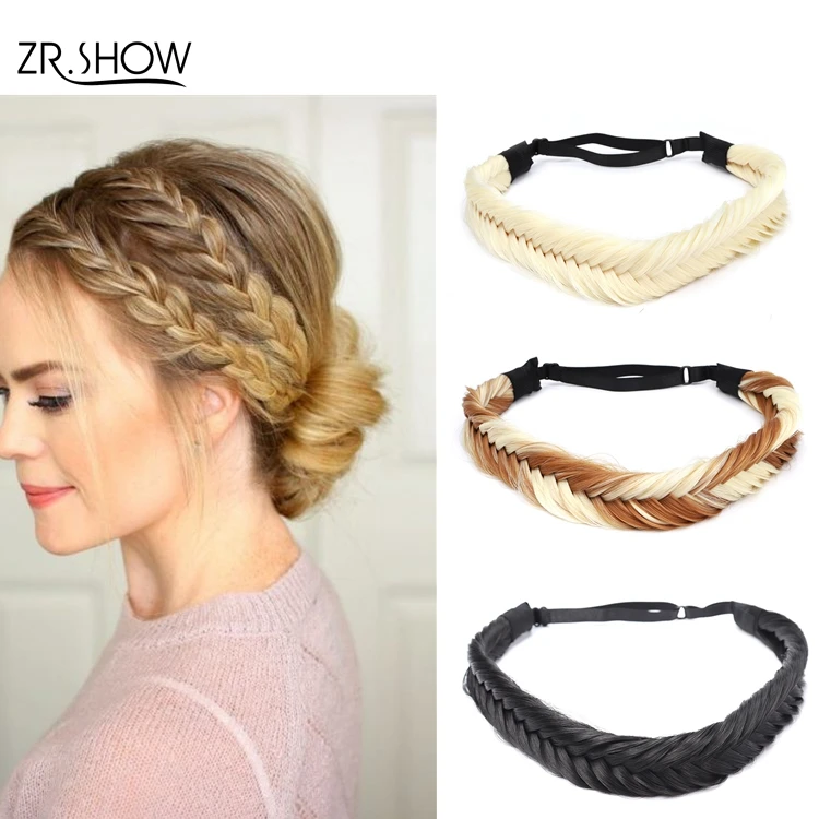 Braided Headband Plaited Hair Band Wide Plaited Braids Synthetic Elastic  Stretch Braid Hairband For Girls - Buy Braided Headband,Plaited Hair Band,Synthetic  Hairband Product on 